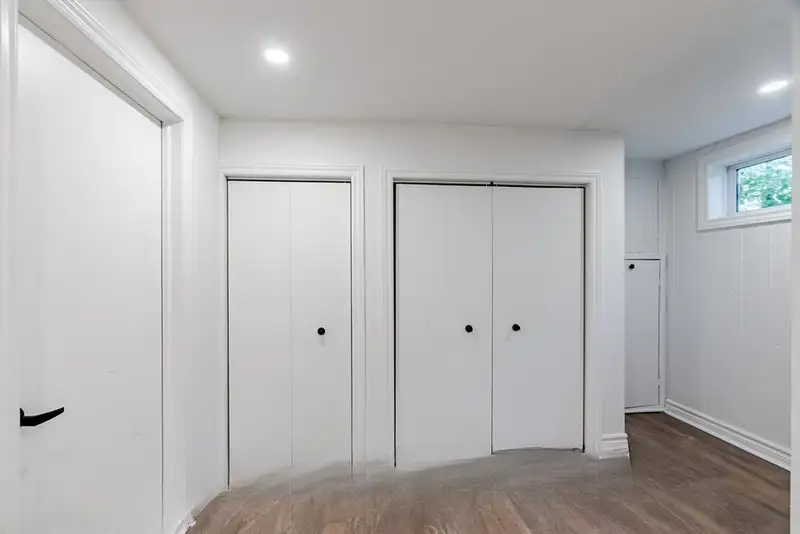 Basement bedroom closets at 367 Huron St